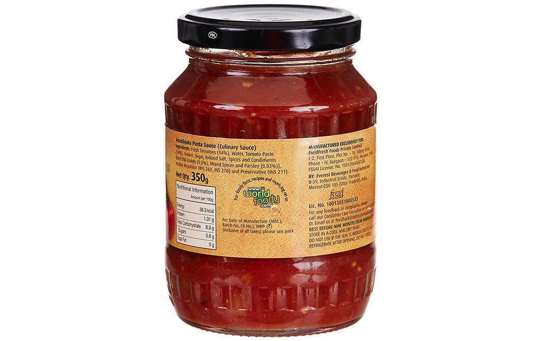 Del Monte Arrabbiata Pasta Sauce   Glass Jar  350 grams